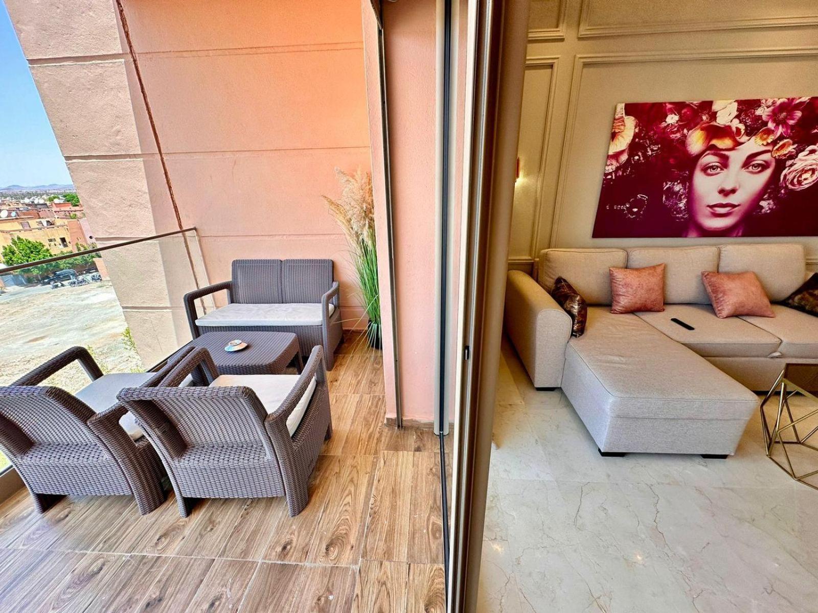 Appartement Luxueux Avec Piscine 10 Minutes Du Centre Ville Marrakesh Buitenkant foto